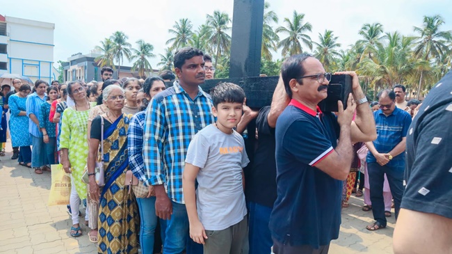 Solemn Way of the Cross Observed with Devotion in Mount Rosary Church, Santhekatte–Kallianpur